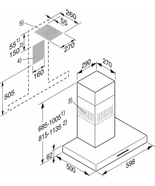 MIELE PUR 68 W, Dunstabzugshaube (598 mm breit, 500 mm tief)