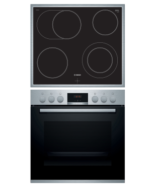 BOSCH HND 431 RS 61, Einbauherdset (Strahlungsheizkörper, A, 71 Liter)