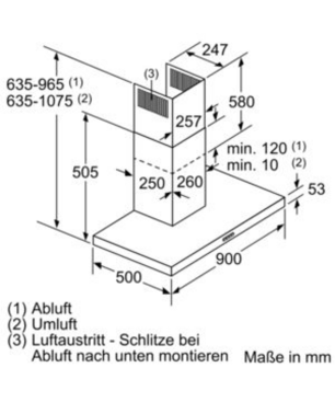 SIEMENS LC 97 BHM 50 EDELSTAHL 90 CM, Dunstabzugshaube (900 mm breit, 500 mm tief)