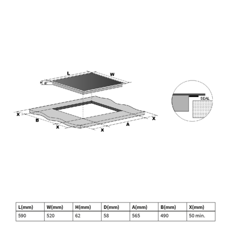 KKT KOLBE SET80134FZ, Herdset (Induktion, A, 70 Liter)