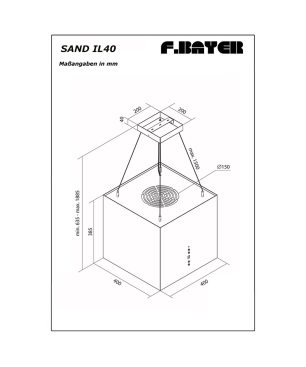 F.BAYER SAND IL40E, Dunstabzugshaube (40 cm breit, 40 cm tief)