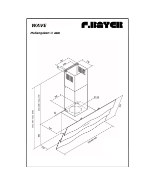 F.BAYER WAVE 90W, Dunstabzugshaube (90 cm breit, 34,5 cm tief)
