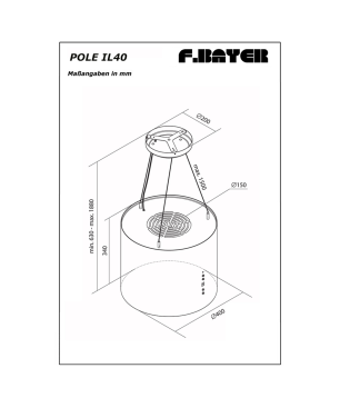 F.BAYER POLE IL40S, Dunstabzugshaube (40 cm breit, 40 cm tief)