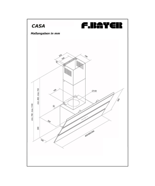 F.BAYER CASA 90W, Dunstabzugshaube (90 cm breit, 36 cm tief)