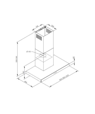 ESISTYLE PEARL WALL 600, Dunstabzugshaube