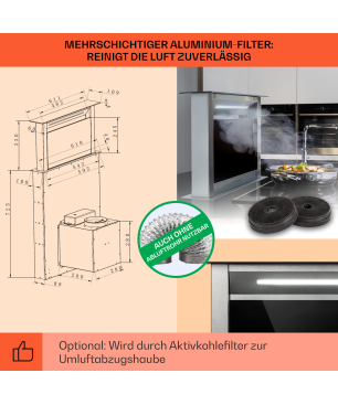 KLARSTEIN Royal Flush Eco, Dunstabzugshaube (60 cm breit, 9 cm tief)