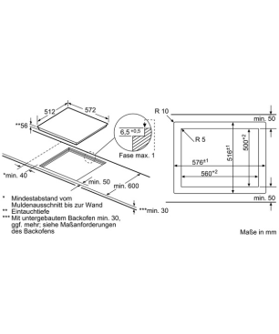 SIEMENS EH601FFB1E Induktionskochfeld (572 mm breit, 4 Kochfelder)