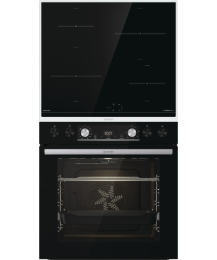 GORENJE BLACKSET4 INDUKTION , Einbauherd-Set (Induktionskochfeld, herdgebunden, A, 77 Liter)