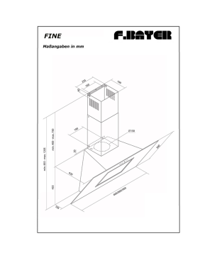 F.BAYER FINE 80W, Dunstabzugshaube (80 cm breit, 42 cm tief)