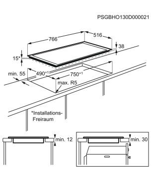 AEG HKA8548RAD Glaskeramikkochfeld (766 mm breit, 4 Kochfelder)