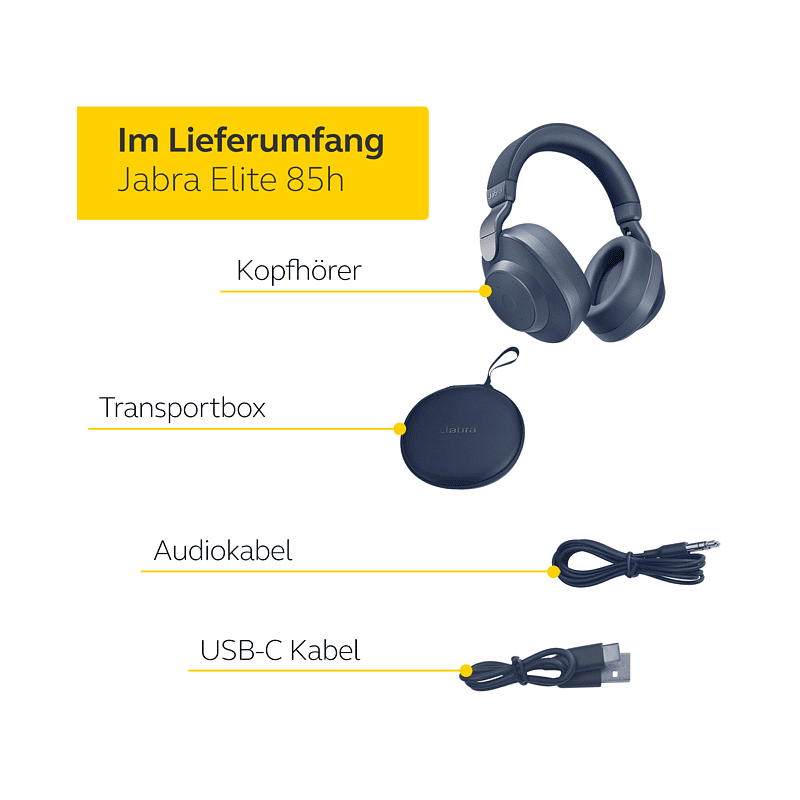 JABRA Elite 85h, Over-ear Kopfhörer Bluetooth Navy