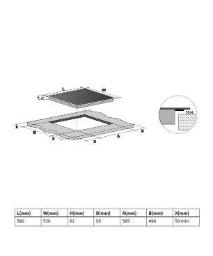 KKT KOLBE SET83134FZ, Herdset (Induktion, A+, 70 Liter)