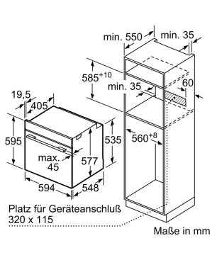 BOSCH HBG636ES1, Einbaubackofen (Einbaugerät, 71 Liter, 594 mm breit)