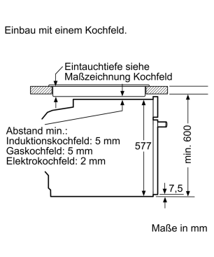 BOSCH HBG636ES1, Einbaubackofen (Einbaugerät, 71 Liter, 594 mm breit)