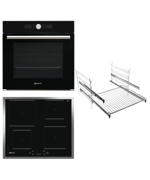 BAUKNECHT BAKO BLACK PYRO INDUKTION, Backofenset (Induktionskochfeld, A+, 71 Liter)