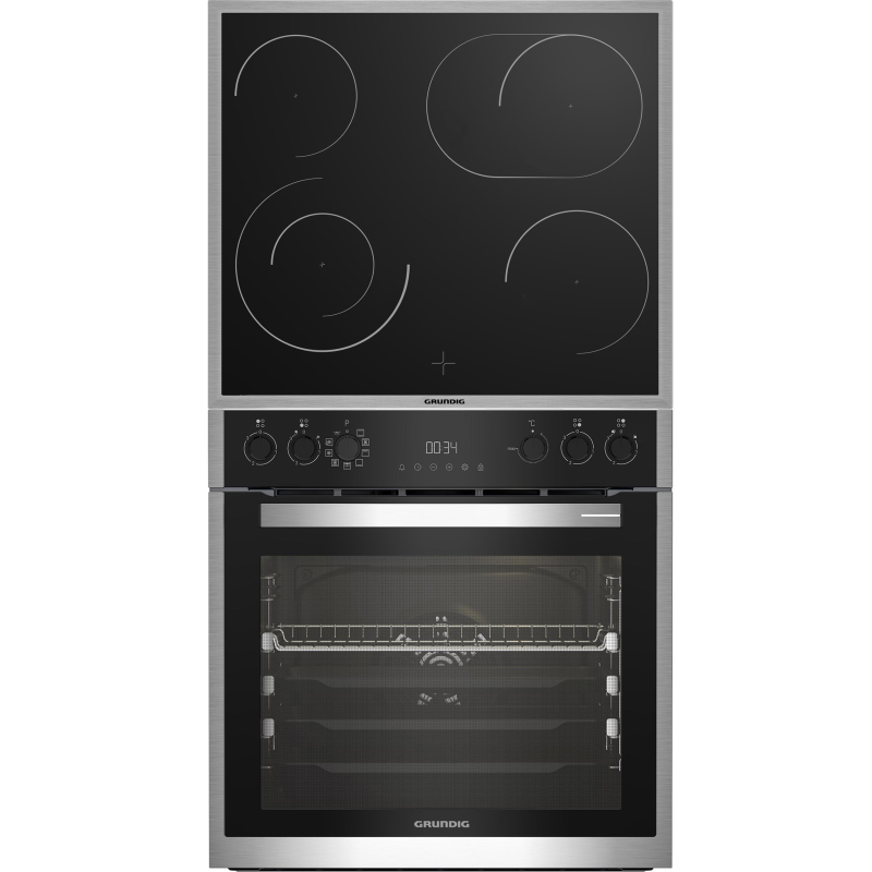 GRUNDIG GEHM19310BP, Einbauherdset (Elektrokochfeld, A+, 72 Liter)