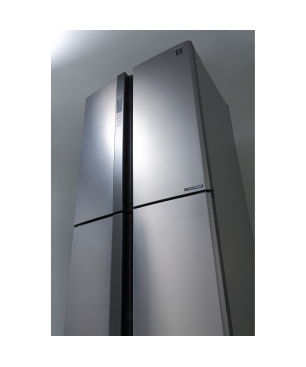 SHARP SJ-EX820F2-SL Kühl-/Gefrierkombination (F, 410 kWh, 183 cm hoch, silber)