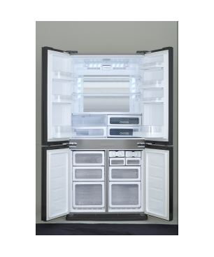 SHARP SJ-EX820F2-SL Kühl-/Gefrierkombination (F, 410 kWh, 183 cm hoch, silber)