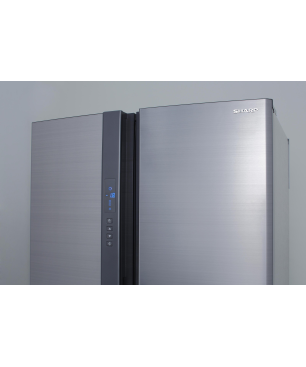 SHARP SJ-EX820F2-SL Kühl-/Gefrierkombination (F, 410 kWh, 183 cm hoch, silber)