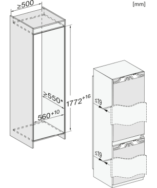 MIELE KFN 7744 E Kühl- / Gefrierkombination (E, 259 kWh, 1770 mm hoch, k.A.)