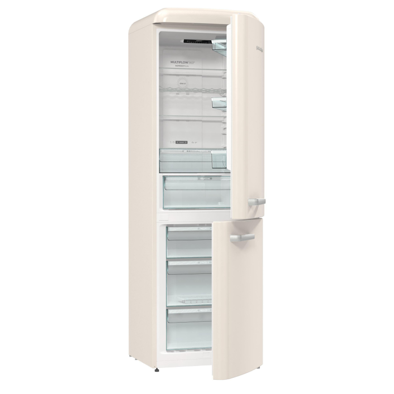 GORENJE ONRK619DC Gorenje Retro Collection Kühl- / Gefrierkombination (D, 192,0 kWh, 1940 mm hoch, Creme)