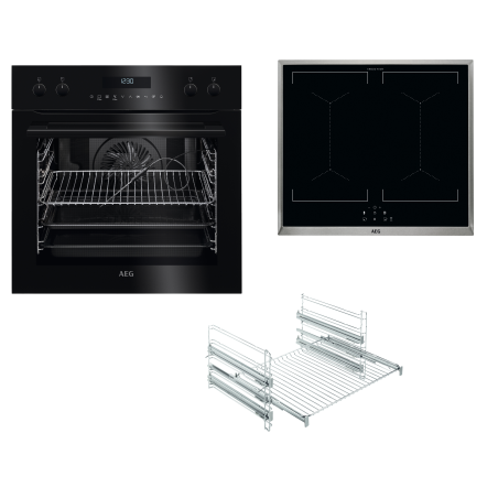 AEG HZ26B30I5R (EPS635220B+IEE64050+TR3LV) Serie 6000 SenseCook mit Kerntemperatursensor (mit Pyrolyse), Einbauherdset (Indukt