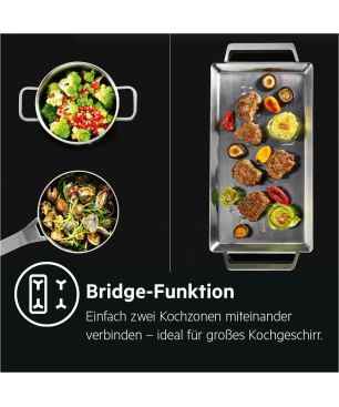 AEG KOMB55PIS2 Serie 6000 mit SteamBake Feuchtigkeitszugabe (mit Pyrolyse), Backofenset (Induktionskochfeld, A+, 71 Liter)