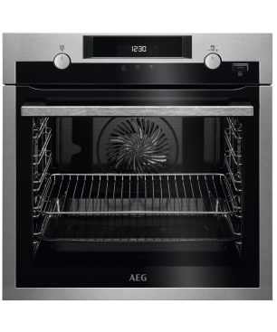 AEG KOMB55PIS2 Serie 6000 mit SteamBake Feuchtigkeitszugabe (mit Pyrolyse), Backofenset (Induktionskochfeld, A+, 71 Liter)