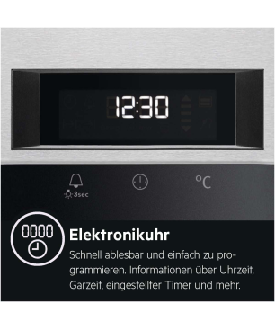 AEG KOMB55PIS2 Serie 6000 mit SteamBake Feuchtigkeitszugabe (mit Pyrolyse), Backofenset (Induktionskochfeld, A+, 71 Liter)