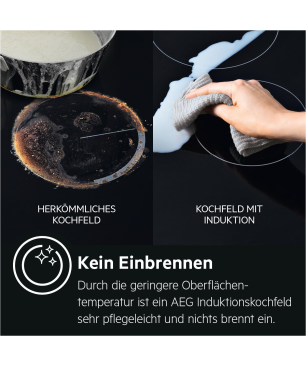 AEG KOMB55PIS2 Serie 6000 mit SteamBake Feuchtigkeitszugabe (mit Pyrolyse), Backofenset (Induktionskochfeld, A+, 71 Liter)