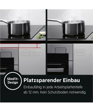 AEG KOMB55PIS2 Serie 6000 mit SteamBake Feuchtigkeitszugabe (mit Pyrolyse), Backofenset (Induktionskochfeld, A+, 71 Liter)