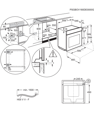 AEG KOMB55PIS2 Serie 6000 mit SteamBake Feuchtigkeitszugabe (mit Pyrolyse), Backofenset (Induktionskochfeld, A+, 71 Liter)