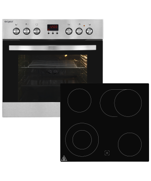 EXQUISIT EHE 185-1.2-Set, Herdset (Glaskeramik, A, 58 Liter)