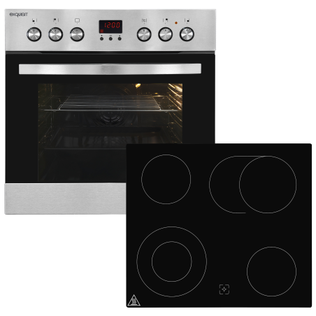 EXQUISIT EHE 185-1.2-Set, Herdset (Glaskeramik, A, 58 Liter)