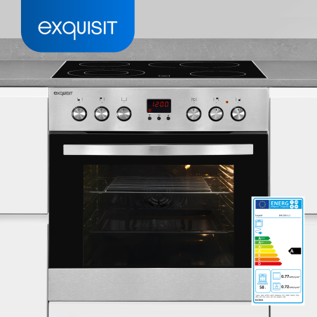 EXQUISIT EHE 185-1.2-Set, Herdset (Glaskeramik, A, 58 Liter)