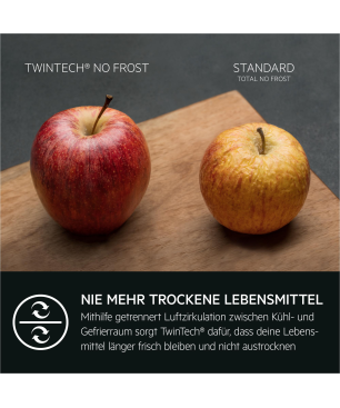 AEG SCE818E8MS Serie 8000 mit 360° Cooling-Technologie Kühlgefrierkombination (E, 217 kWh, 1772 mm hoch, Weiß)