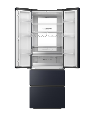 HAIER HFW7720ENMB Kühl-Gefrierkombination (E, 2006 mm hoch, Obsidian Black Inox )