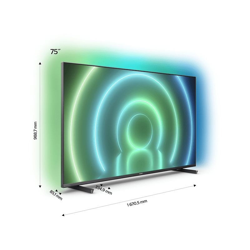 PHILIPS 75PUS7906/12 LED TV (Flat, 75 Zoll / 189 cm, UHD 4K, SMART TV, Ambilight, Android TV? 10 (Q))