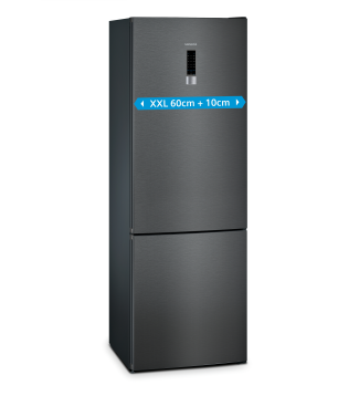 SIEMENS KG49NXXEA IQ300 Kühlgefrierkombination (E, 259 kWh, 2030 mm hoch, blackSteel)