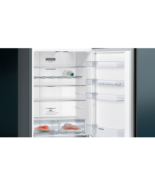 SIEMENS KG49NXXEA IQ300 Kühlgefrierkombination (E, 259 kWh, 2030 mm hoch, blackSteel)