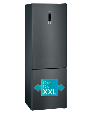 SIEMENS KG49NXXEA IQ300 Kühlgefrierkombination (E, 259 kWh, 2030 mm hoch, blackSteel)
