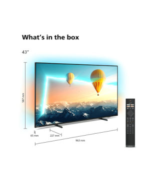 PHILIPS 43PUS8007/12 LED TV (Flat, 43 Zoll / 108 cm, UHD 4K, SMART TV, Ambilight, Android TV? 11 (R))