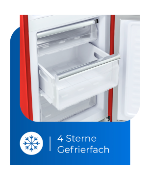 EXQUISIT RKGC250-70-H-160E rot Kühlgefrierkombination (E, 1830 mm hoch, Rot)