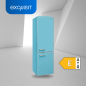 EXQUISIT RKGC250-70-H-160E taubenblau Kühl- und Gefrierkombination (E, 1830 mm hoch, Taubenblau)