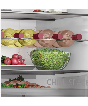 HOOVER HOCE7618DX Kühl-/Gefrierkombination (D, 185 cm hoch, silber)