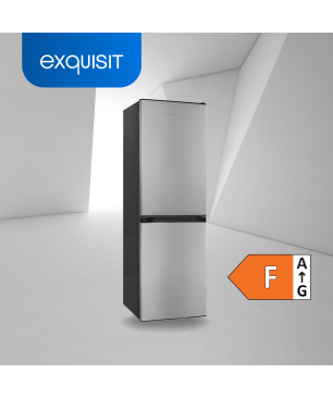EXQUISIT KGC195-65-NF-330F inoxlook-az Kühlgefrierkombination (F, 255,86 kWh, 1575 mm hoch, Inoxlook-az)