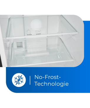 EXQUISIT KGC195-65-NF-330F inoxlook-az Kühlgefrierkombination (F, 255,86 kWh, 1575 mm hoch, Inoxlook-az)