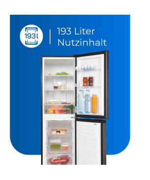 EXQUISIT KGC195-65-NF-330F inoxlook-az Kühlgefrierkombination (F, 255,86 kWh, 1575 mm hoch, Inoxlook-az)