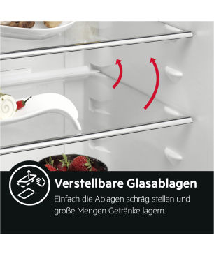 AEG SCE714FALS Serie 5000 mit ColdSense Kühlgefrierkombination (F, 253 kWh, 1441 mm hoch, Weiß)