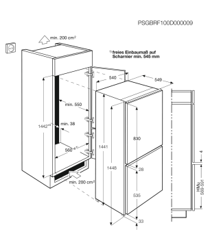 AEG SCE714FALS Serie 5000 mit ColdSense Kühlgefrierkombination (F, 253 kWh, 1441 mm hoch, Weiß)
